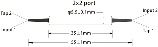 1×2(2×2)单轴工作保偏光纤耦合器