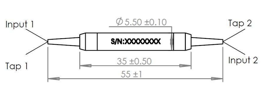 1×2(2×2)双轴工作保偏光纤耦合器